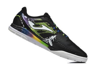 Men's Joma Top Flex IC Football Shoes - Black/Lime Green/Rainbow Gradient