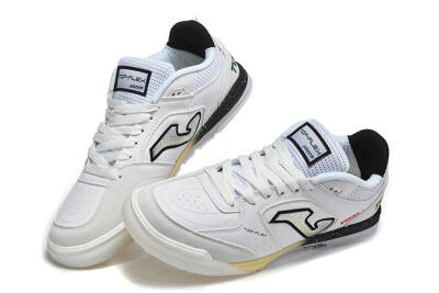 Men's Joma Top Flex IC Football Shoes - White/Electric Green/Jet Black