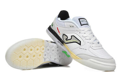 Men's Joma Top Flex IC Football Shoes - White/Electric Green/Jet Black