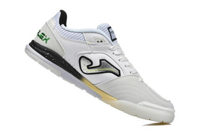Men's Joma Top Flex IC Football Shoes - White/Electric Green/Jet Black