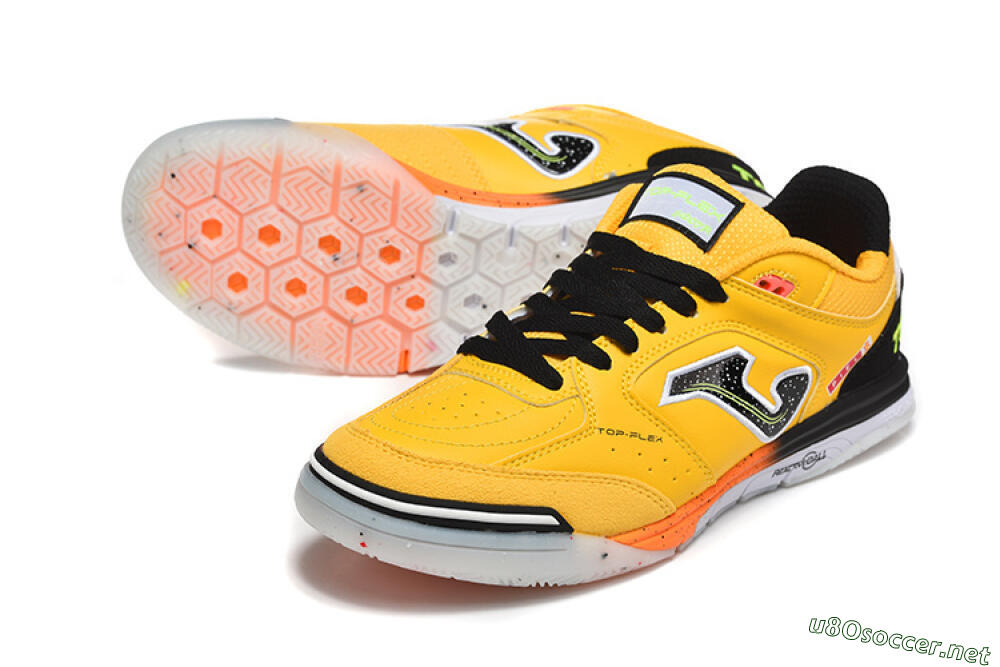 Men's Joma Top Flex IC Football Shoes - Yellow/Bright Citrus/Jet Black 3