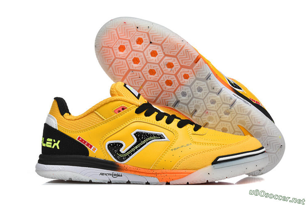 Men's Joma Top Flex IC Football Shoes - Yellow/Bright Citrus/Jet Black 2