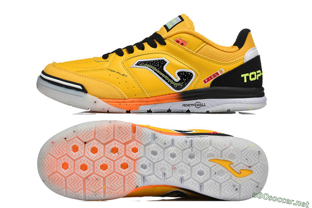Men's Joma Top Flex IC Football Shoes - Yellow/Bright Citrus/Jet Black 1