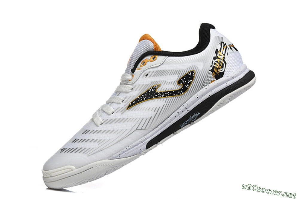 Men's Joma Top Flex IC Football Shoes - White/Bold Yellow/Black 8