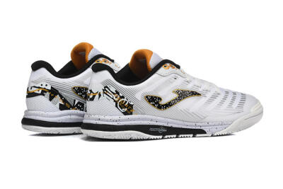 Men's Joma Top Flex IC Football Shoes - White/Bold Yellow/Black