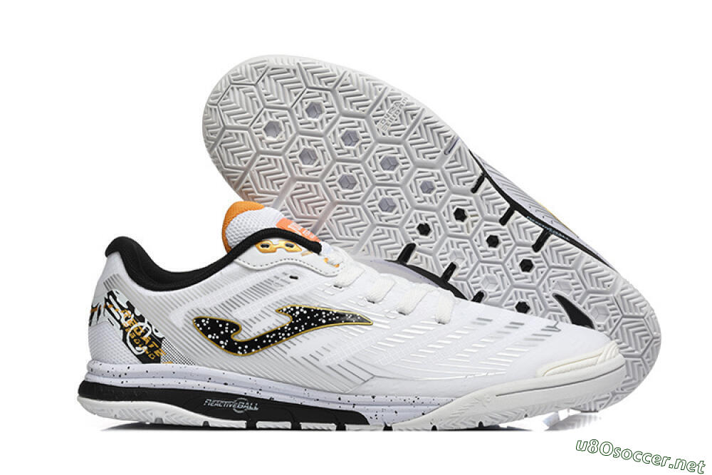 Men's Joma Top Flex IC Football Shoes - White/Bold Yellow/Black 2