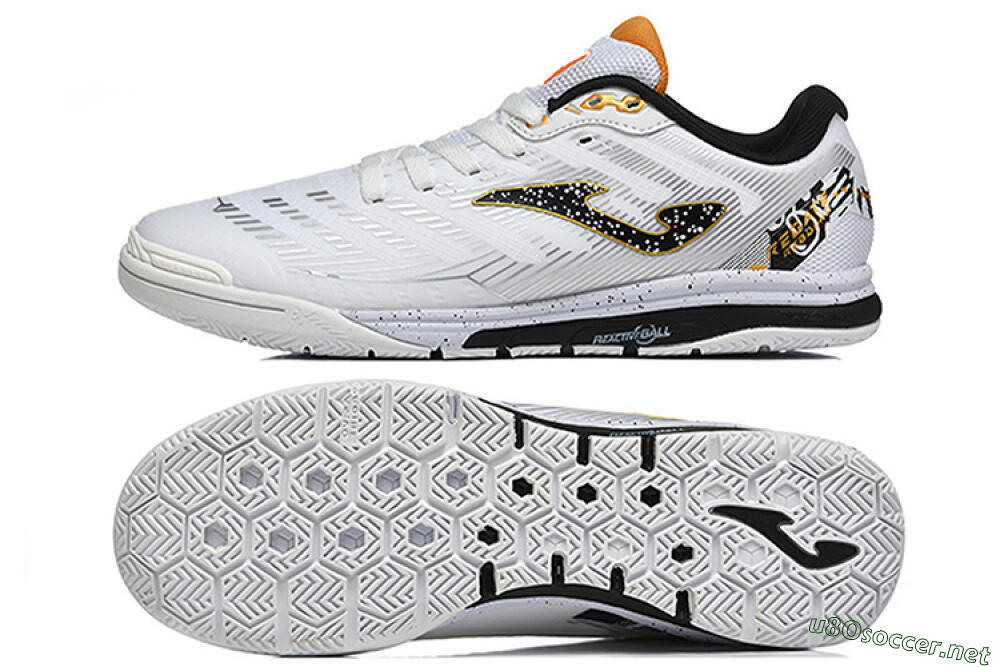 Men's Joma Top Flex IC Football Shoes - White/Bold Yellow/Black 1