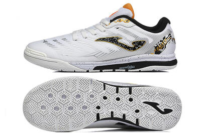 Men's Joma Top Flex IC Football Shoes - White/Bold Yellow/Black