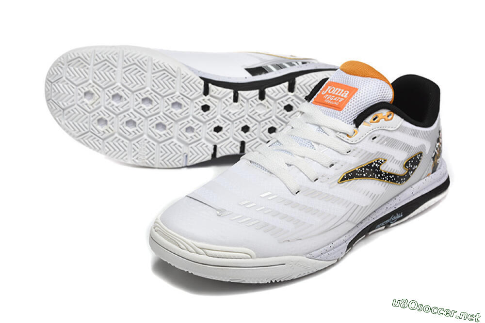 Men's Joma Top Flex IC Football Shoes - White/Bold Yellow/Black 3