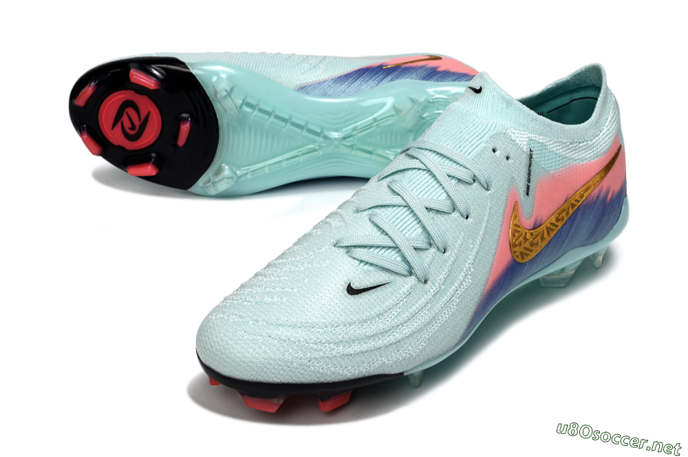 Men's Nike Phantom GX 2 Elite FG Football Boots - Aqua/Coral Fade/Deep Blue 3