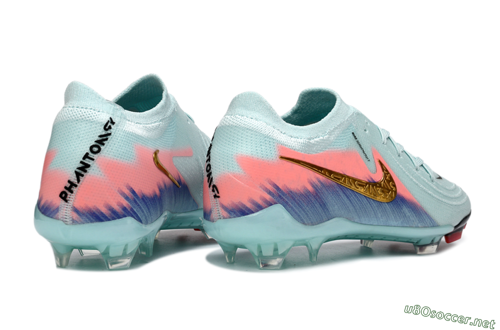 Men's Nike Phantom GX 2 Elite FG Football Boots - Aqua/Coral Fade/Deep Blue 6