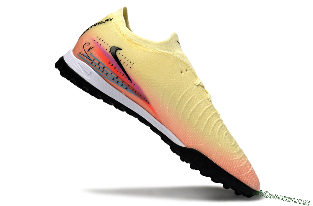 Men's Nike Phantom GX 2 Elite TF Football Shoes - Yellow/Sunset Orange/Pink Lemonade 4