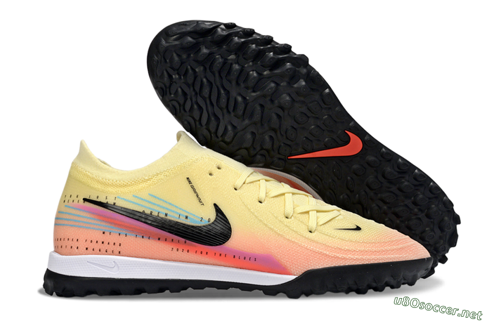 Men's Nike Phantom GX 2 Elite TF Football Shoes - Yellow/Sunset Orange/Pink Lemonade 2