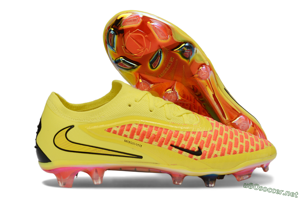 Men's Nike Phantom 6 Low Elite FG Football Boots - Yellow/Vibrant Lemon/Fiery Sunset 2