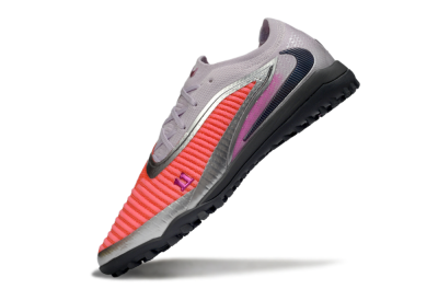 Men's Nike Phantom 6 Low Elite TF Football Shoes - Pink/Vibrant Coral/Metallic Silver