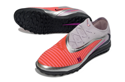 Men's Nike Phantom 6 Low Elite TF Football Shoes - Pink/Vibrant Coral/Metallic Silver