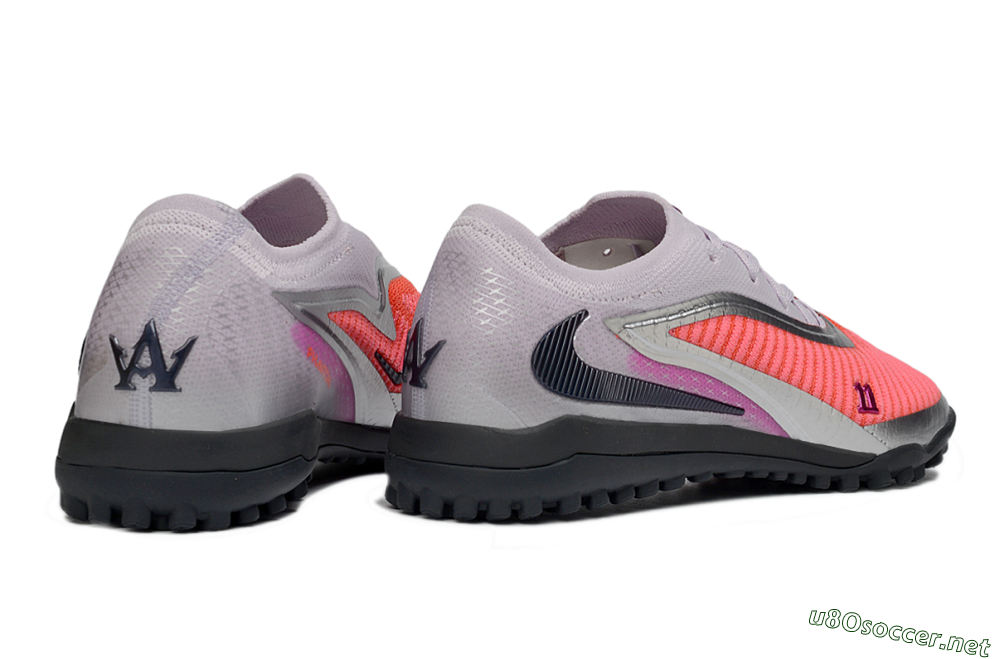 Men's Nike Phantom 6 Low Elite TF Football Shoes - Pink/Vibrant Coral/Metallic Silver 6