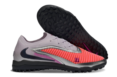 Men's Nike Phantom 6 Low Elite TF Football Shoes - Pink/Vibrant Coral/Metallic Silver