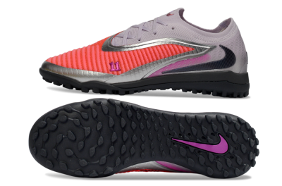 Men's Nike Phantom 6 Low Elite TF Football Shoes - Pink/Vibrant Coral/Metallic Silver