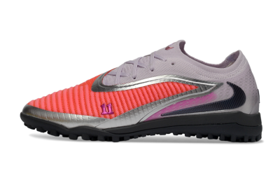 Men's Nike Phantom 6 Low Elite TF Football Shoes - Pink/Vibrant Coral/Metallic Silver