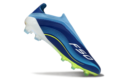 Unisex Messi x Adidas F50 Elite Laceless FG Football Boots - Blue/Electric Blue/Lime Green