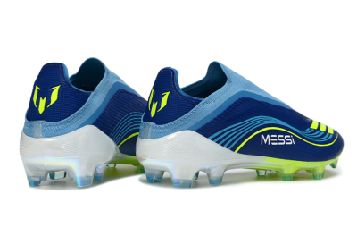 Unisex Messi x Adidas F50 Elite Laceless FG Football Boots - Blue/Electric Blue/Lime Green