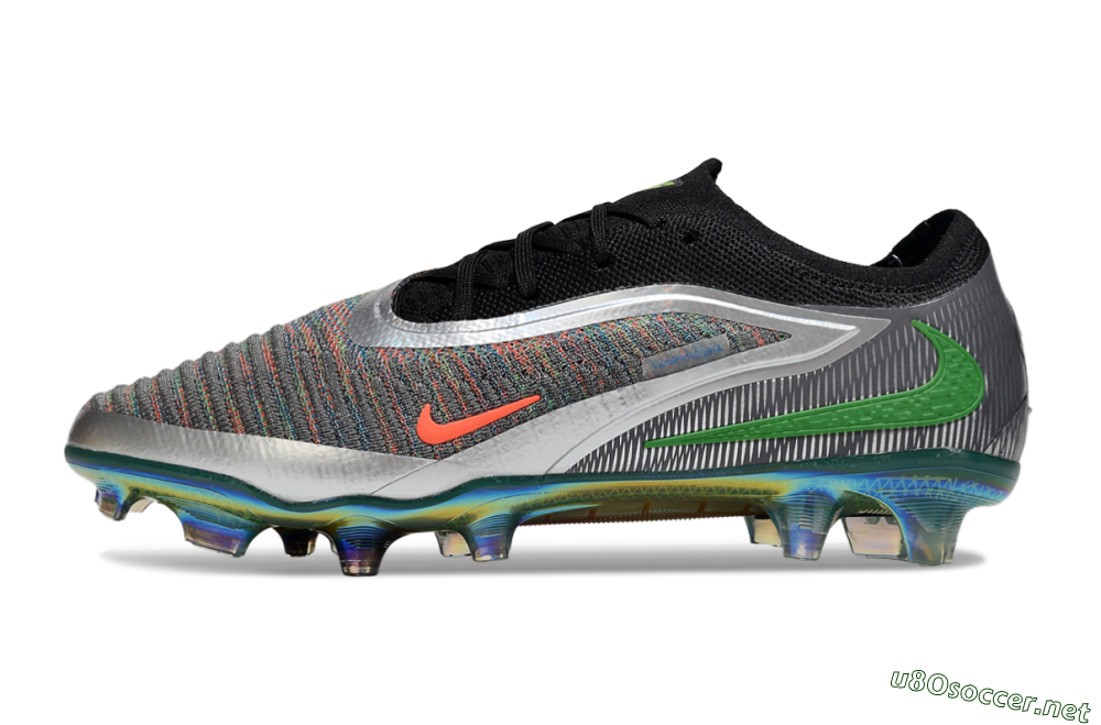 Men's Nike Phantom 6 Low Elite FG Football Boots - Black/Neon Green/Fiery Orange 0