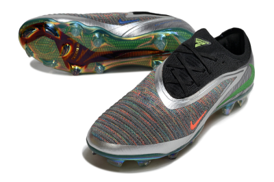 Men's Nike Phantom 6 Low Elite FG Football Boots - Black/Neon Green/Fiery Orange