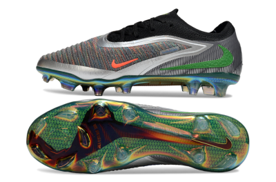 Men's Nike Phantom 6 Low Elite FG Football Boots - Black/Neon Green/Fiery Orange