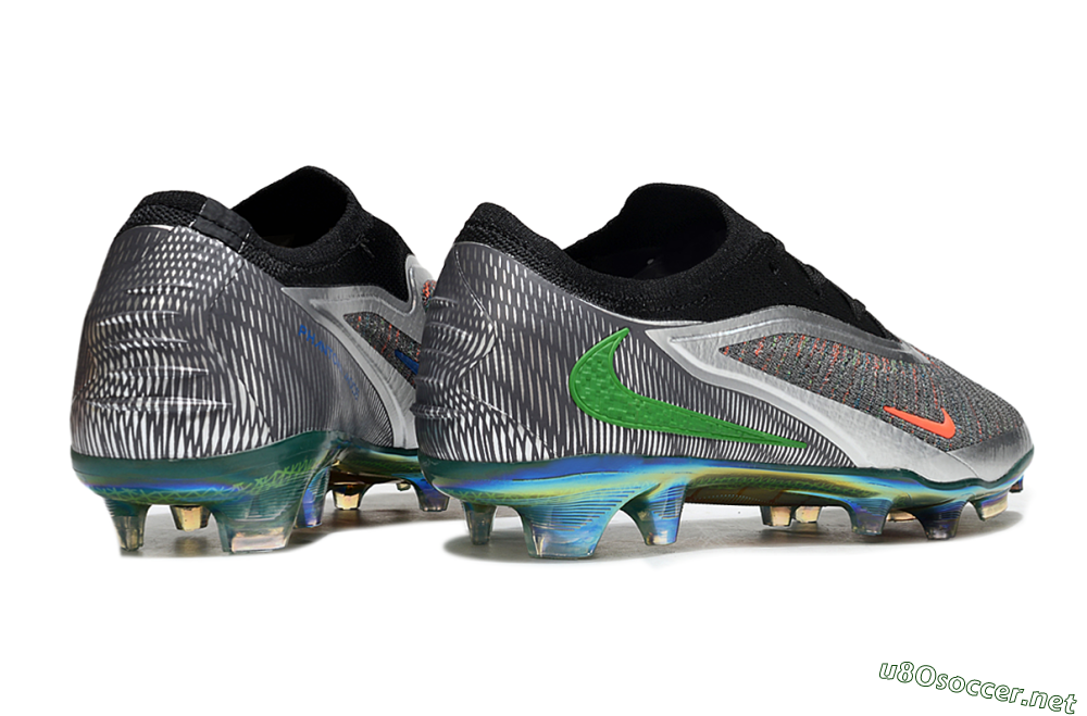 Men's Nike Phantom 6 Low Elite FG Football Boots - Black/Neon Green/Fiery Orange 6