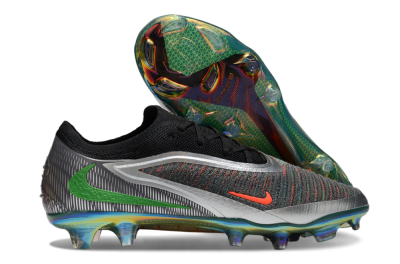Men's Nike Phantom 6 Low Elite FG Football Boots - Black/Neon Green/Fiery Orange
