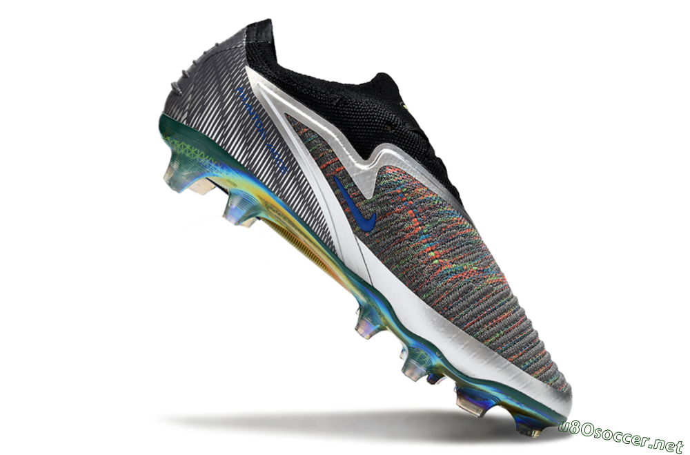 Men's Nike Phantom 6 Low Elite FG Football Boots - Black/Neon Green/Fiery Orange 4