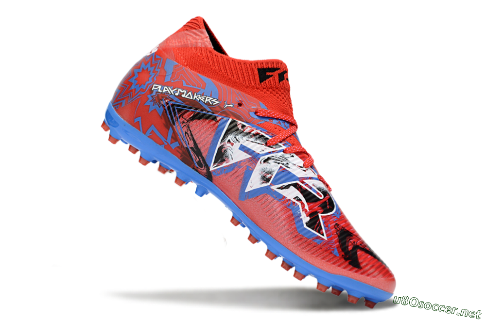 Men's Puma Future 8 Ultimate MG Football Boots - Red/Electric Blue/Fiery Red 4