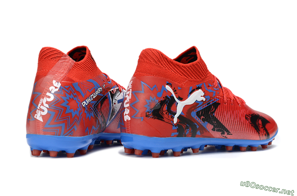 Men's Puma Future 8 Ultimate MG Football Boots - Red/Electric Blue/Fiery Red 6