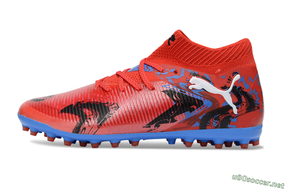 Men's Puma Future 8 Ultimate MG Football Boots - Red/Electric Blue/Fiery Red 0
