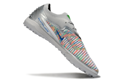 Unisex Nike Phantom 6 Low Elite TF Football Shoes - Gray/Vibrant Green/Futuristic Silver