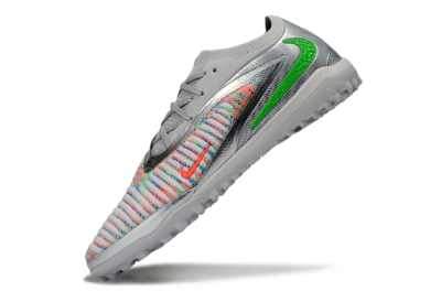 Unisex Nike Phantom 6 Low Elite TF Football Shoes - Gray/Vibrant Green/Futuristic Silver
