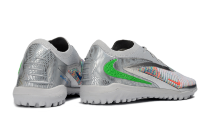 Unisex Nike Phantom 6 Low Elite TF Football Shoes - Gray/Vibrant Green/Futuristic Silver