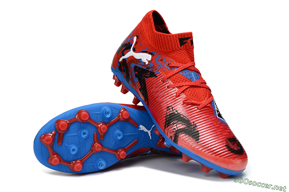 Men's Puma Future 8 Ultimate FG Football Boots - Red/Electric Blue/Dynamic Black 3