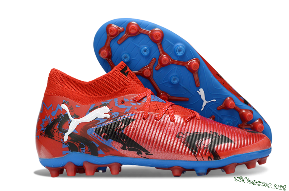 Men's Puma Future 8 Ultimate FG Football Boots - Red/Electric Blue/Dynamic Black 2