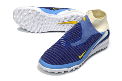 Men's Nike Phantom 6 High Elite TF Football Shoes - Blue/Sky Blue/Deep Blue