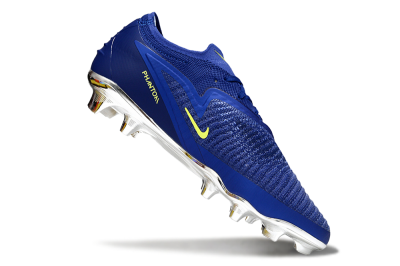 Unisex Nike Phantom 6 Low Elite FG Football Boots - Blue/Luminous Green/Metallic Silver