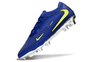 Unisex Nike Phantom 6 Low Elite FG Football Boots - Blue/Luminous Green/Metallic Silver