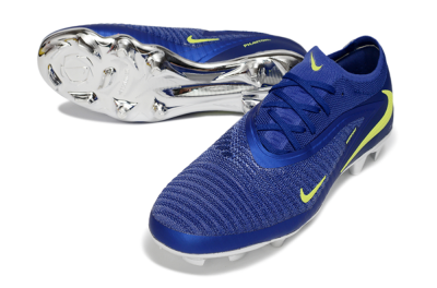 Unisex Nike Phantom 6 Low Elite FG Football Boots - Blue/Luminous Green/Metallic Silver