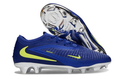 Unisex Nike Phantom 6 Low Elite FG Football Boots - Blue/Luminous Green/Metallic Silver