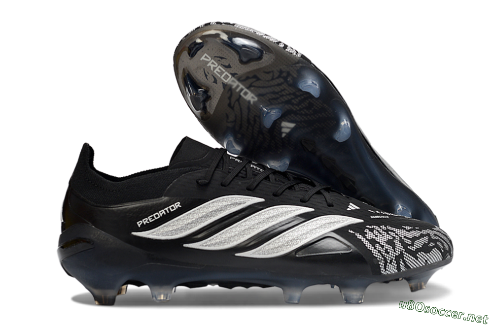 Men's Adidas Predator 26 Elite FG Football Boots - Black/Silver Shade/White Accent 2