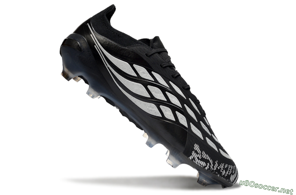 Men's Adidas Predator 26 Elite FG Football Boots - Black/Silver Shade/White Accent 4
