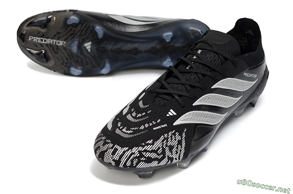 Men's Adidas Predator 26 Elite FG Football Boots - Black/Silver Shade/White Accent 3