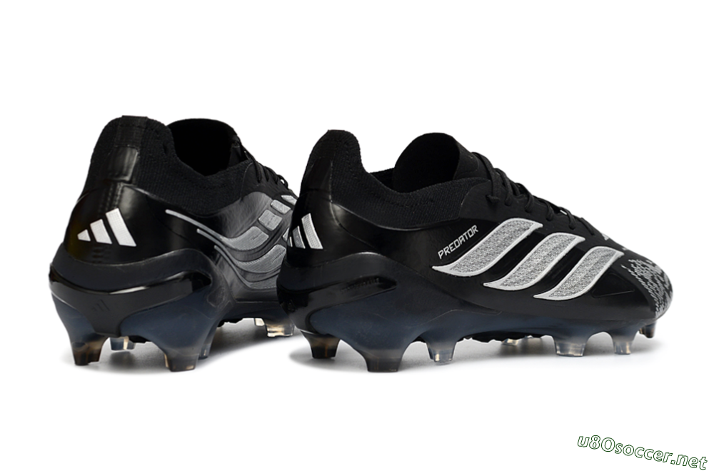 Men's Adidas Predator 26 Elite FG Football Boots - Black/Silver Shade/White Accent 6