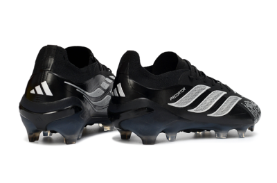 Men's Adidas Predator 26 Elite FG Football Boots - Black/Silver Shade/White Accent
